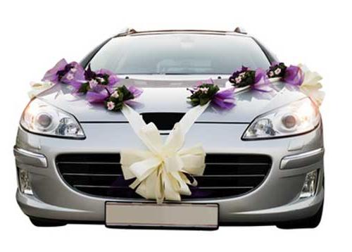 svadobné auto dekorácie